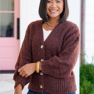 NWT Cozy Brown Knit Cardigan Sweater